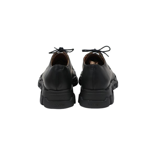 Lanvin Mens Derbys US 11.5 EU 44.5 Flat Black Leather Chunky Asymmetrical Sole main image 5